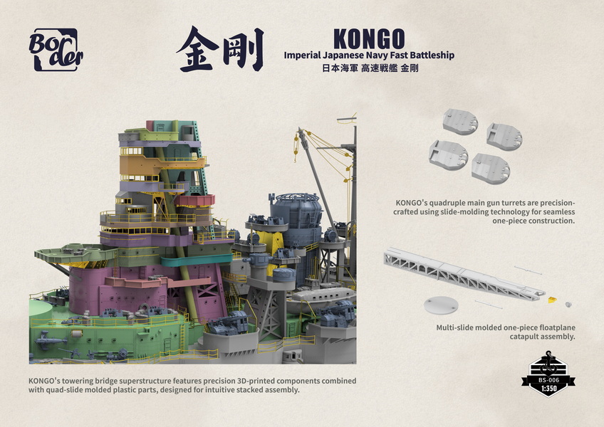BORDER 350SCALE BS006 IJN BATTLE SHIP KONG O 1944 (图4)